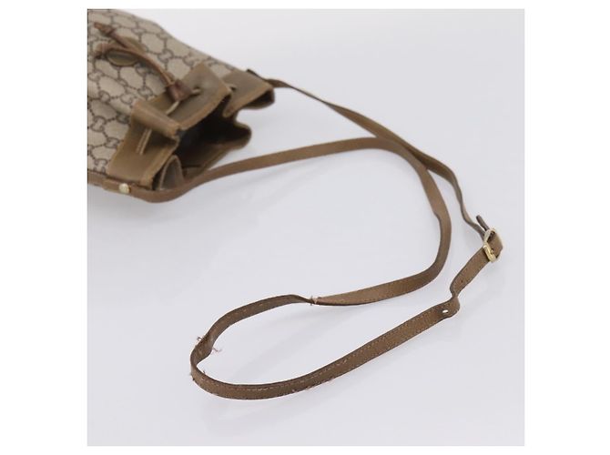 Borsa a tracolla GUCCI GG Plus Supreme PVC Beige Gold Auth ka6356 D'oro - vista 7