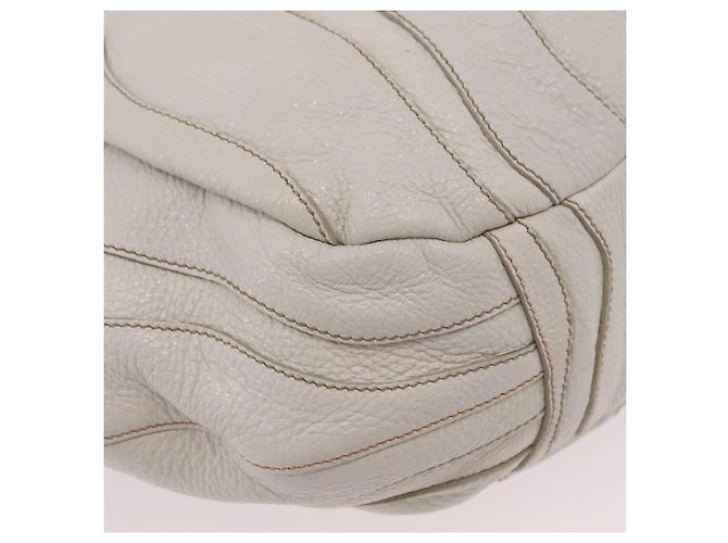 Bolso de mano PRADA de cuero 2way White Gold Auth 206042V Blanco Dorado - vista 18