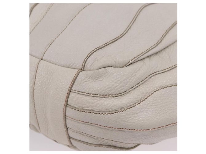 Bolso de mano PRADA de cuero 2way White Gold Auth 206042V Blanco Dorado - vista 19