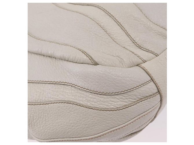 Bolso de mano PRADA de cuero 2way White Gold Auth 206042V Blanco Dorado - vista 20