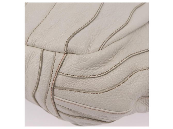 Bolso de mano PRADA de cuero 2way White Gold Auth 206042V Blanco Dorado - vista 21