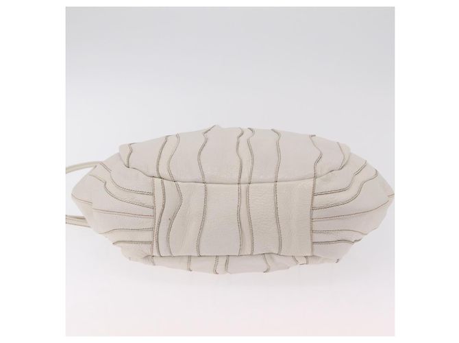 Bolso de mano PRADA de cuero 2way White Gold Auth 206042V Blanco Dorado - vista 5