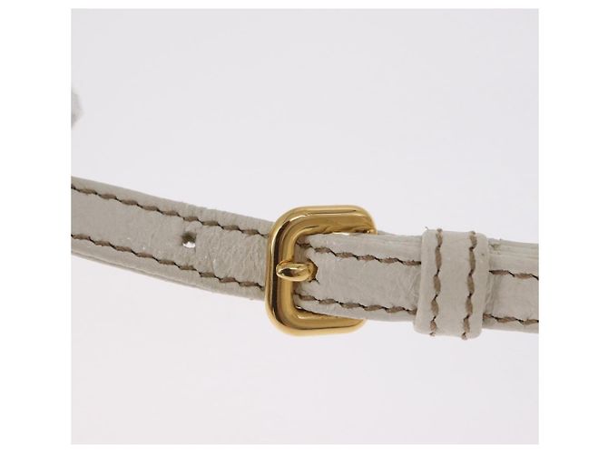 Bolso de mano PRADA de cuero 2way White Gold Auth 206042V Blanco Dorado - vista 9