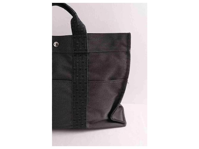 Hermès Borsa Cabas Herline con certificato Entrupy Toto in cotone antracite Grigio antracite - vista 3