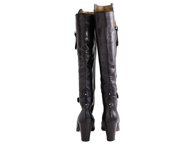 Bottes en cuir noir Barbara Bui - vue 2