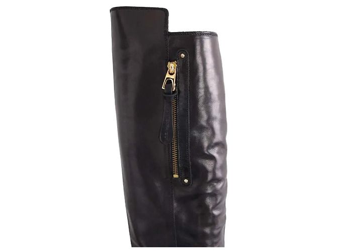 Bottes en cuir noir Barbara Bui - vue 4