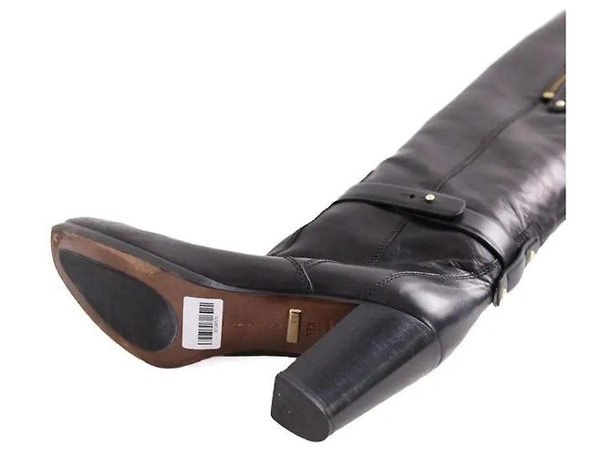 Bottes en cuir noir Barbara Bui - vue 6