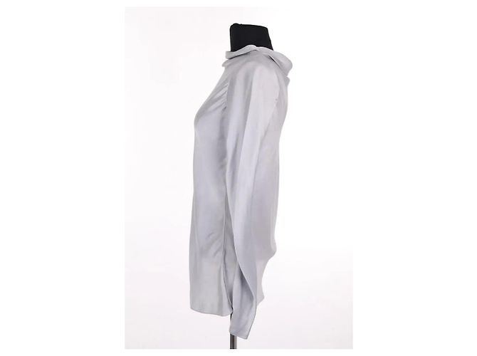 Blusa de seda gris Yves Saint Laurent - vista 3