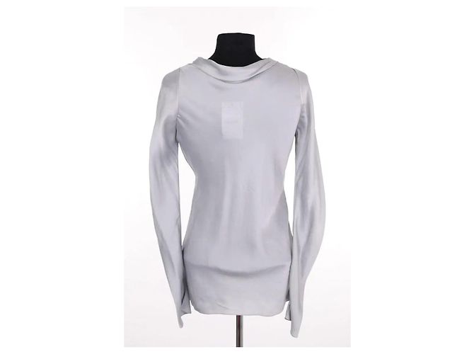 Blusa de seda gris Yves Saint Laurent - vista 4
