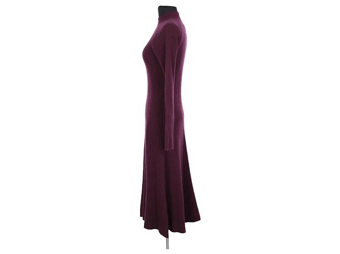 Vestido Eric Bompard de cashmere burdeos - vista 3
