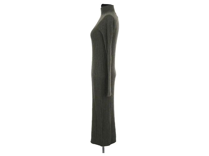 Autre Marque Kujten Kaschmir Kleid Khaki - Ansicht 3