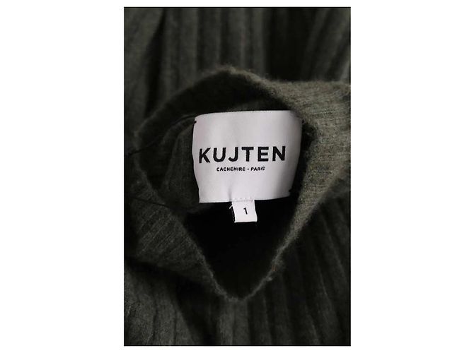 Autre Marque Kujten Kaschmir Kleid Khaki - Ansicht 5