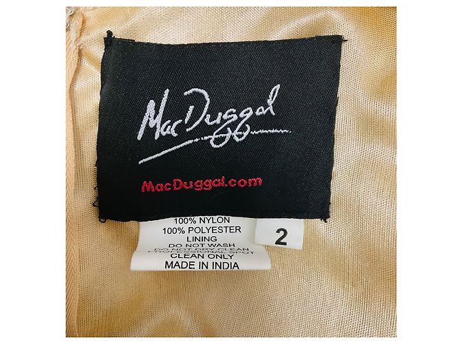 Autre Marque Abito da Sera Mac Duggal Champagne Metallic Sequined / Abito Formale Metallico - vista 4