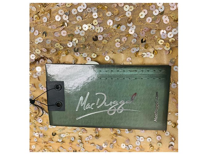 Autre Marque Abito da Sera Mac Duggal Champagne Metallic Sequined / Abito Formale Metallico - vista 5