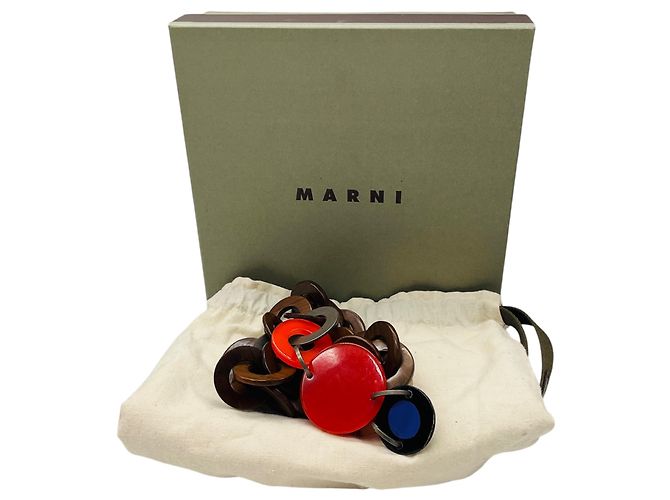 Marni Statement-Halskette aus rotem Multi-Resin und Holz Mehrfarben - Ansicht 6
