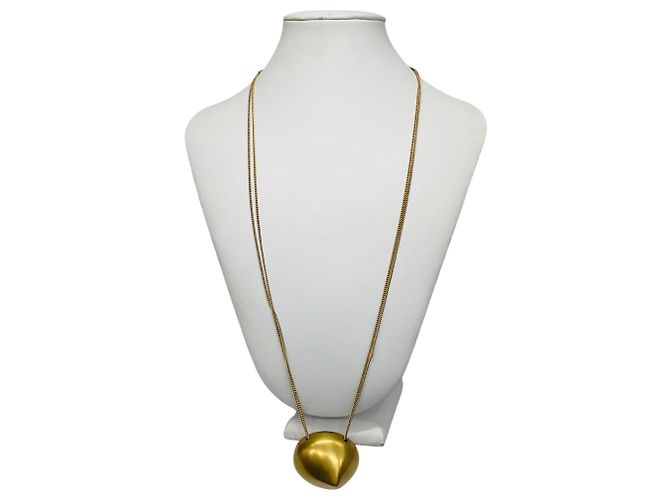 Salvatore Ferragamo Collana con pendente scultoreo Ferragamo in alluminio dorato e ottone D'oro - vista 2