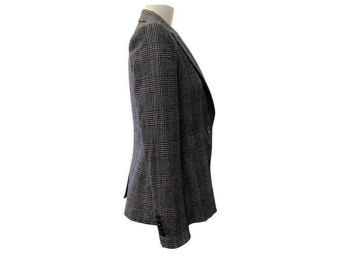 Blazer Veronica Beard Brock Glen Plaid con Dickey Gris - vista 2