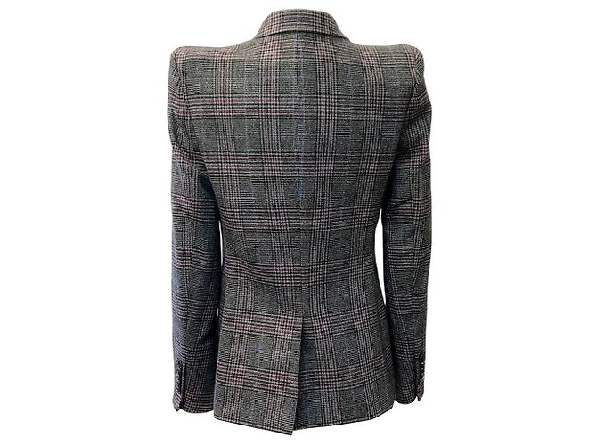 Blazer Veronica Beard Brock Glen Plaid con Dickey Gris - vista 3
