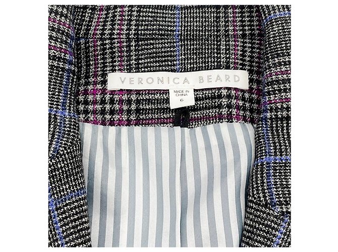 Blazer Veronica Beard Brock Glen Plaid con Dickey Gris - vista 4