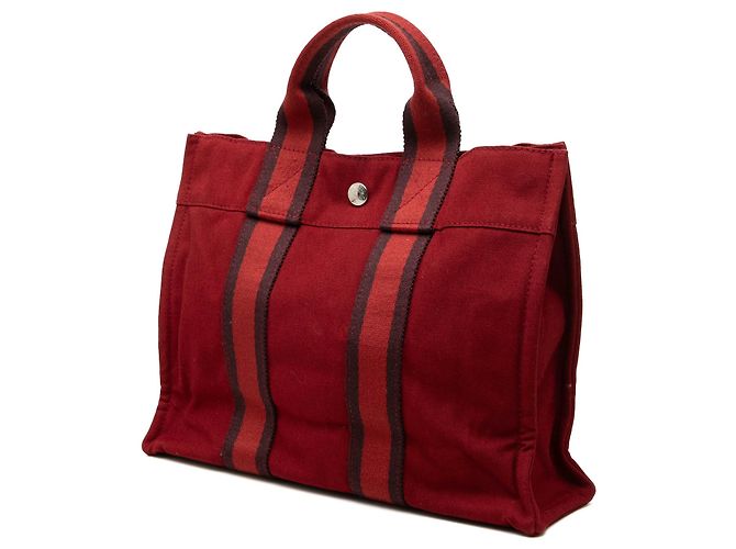 Hermès Canvas Fourre Tout PM Tote Bag Rot - Ansicht 2