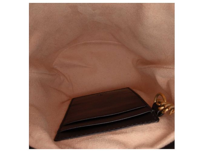 Borsa a secchiello Gucci Small GG Marmont Matelassé in pelle di vitello nera Nero - vista 5