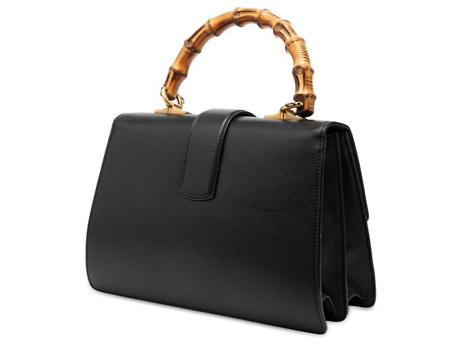 Bolsa Satchel Dionysus Web Gucci Medium em couro de bezerro preto com bambu - vista 2