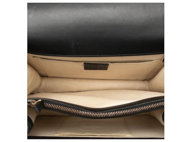 Bolsa Satchel Dionysus Web Gucci Medium em couro de bezerro preto com bambu - vista 4