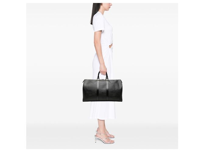 Sac de voyage Louis Vuitton Epi Keepall 45 Noir - vue 6