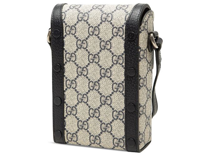 Borsa a tracolla Gucci Mini GG Supreme Horsebit 1955 Beige - vista 2
