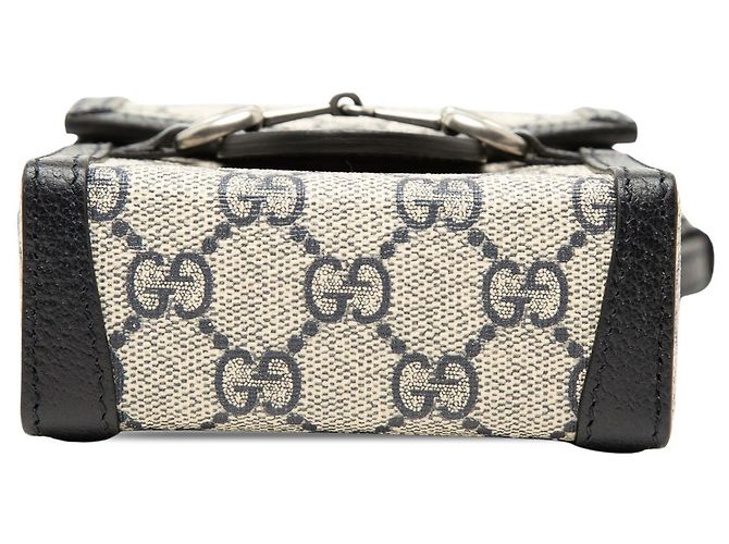 Borsa a tracolla Gucci Mini GG Supreme Horsebit 1955 Beige - vista 3