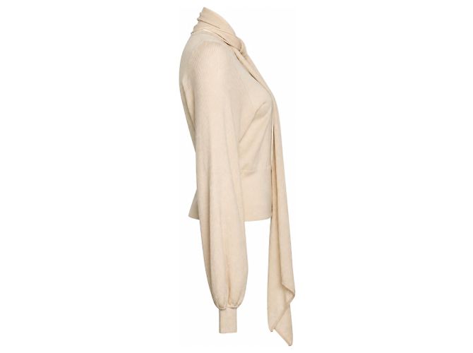 Chloé Chloe, top de punto beige con lazo - Ansicht 3