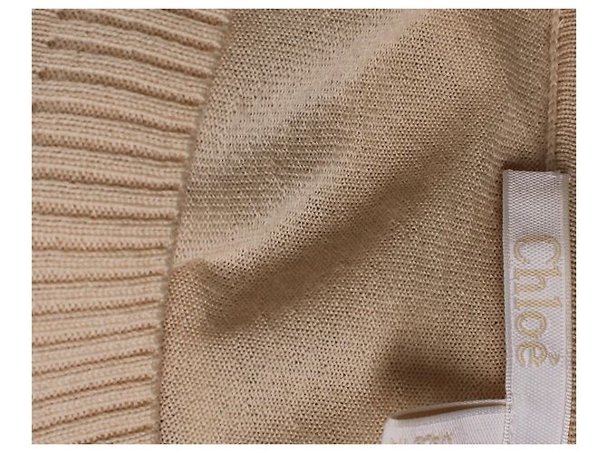Chloé Chloe, top de punto beige con lazo - Ansicht 6
