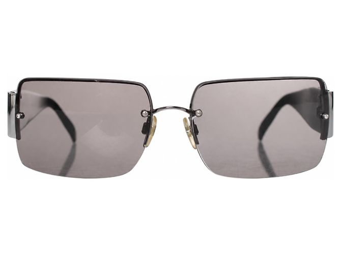 Chanel, gafas de sol sin montura con logo CC de cristal, negro - vista 2