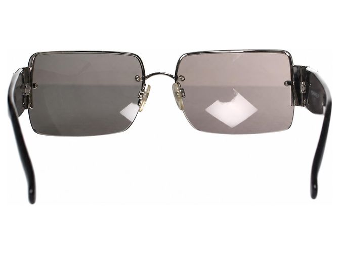 Chanel, gafas de sol sin montura con logo CC de cristal, negro - vista 5