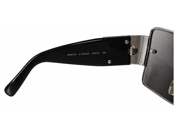 Chanel, gafas de sol sin montura con logo CC de cristal, negro - vista 7