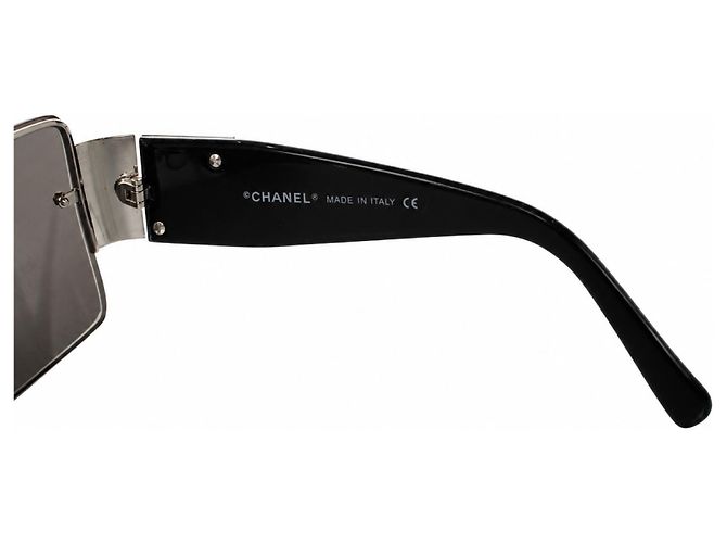 Chanel, gafas de sol sin montura con logo CC de cristal, negro - vista 8