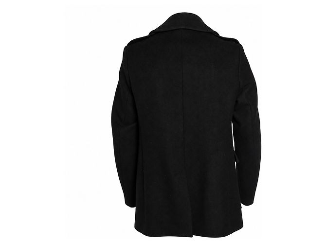 Givenchy, virgin wool peacoat in black - view 3
