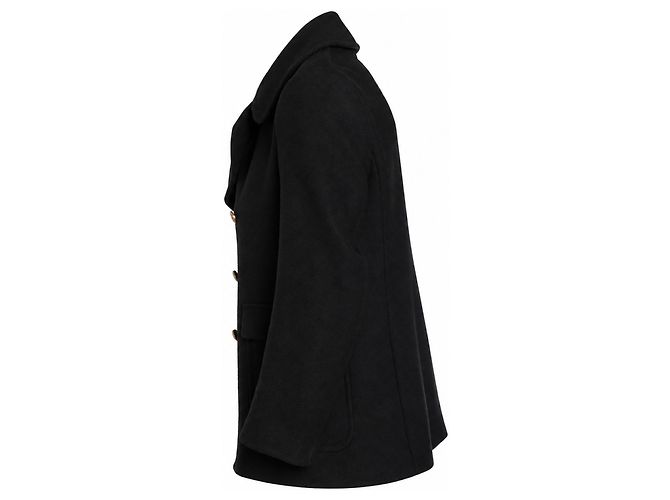 Givenchy, virgin wool peacoat in black - view 4