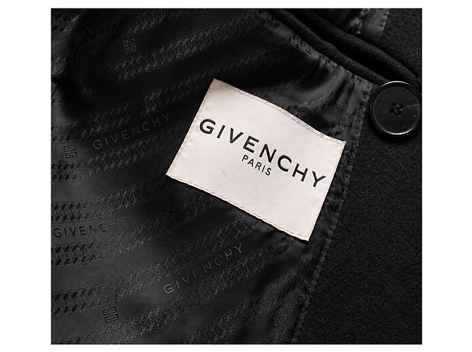 Givenchy, virgin wool peacoat in black - view 5