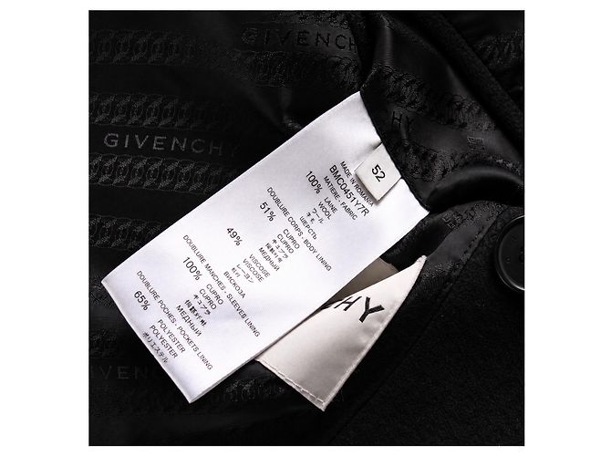 Givenchy, virgin wool peacoat in black - view 6