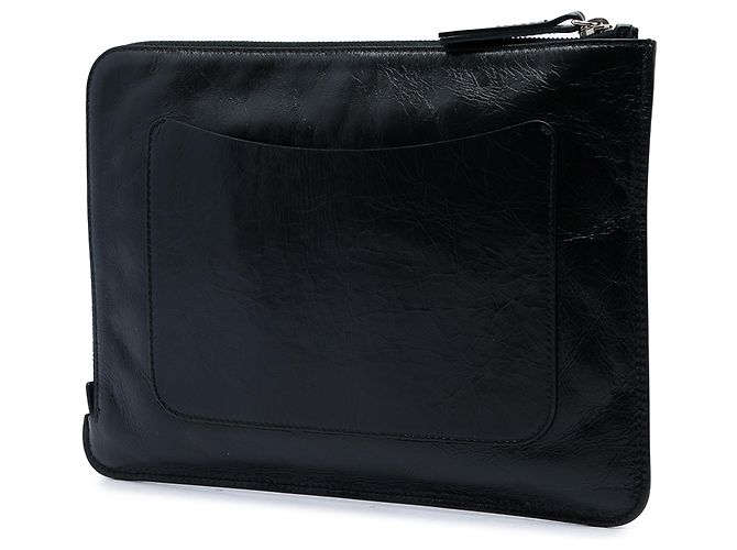 Clutch Chanel Je Ne Suis Pas En Solde in vitello invecchiato nero - vista 2