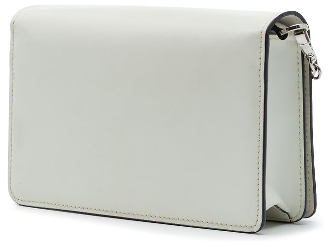 Mini borsa a tracolla Prada in pelle spazzolata bianca con catena Bianco - vista 2