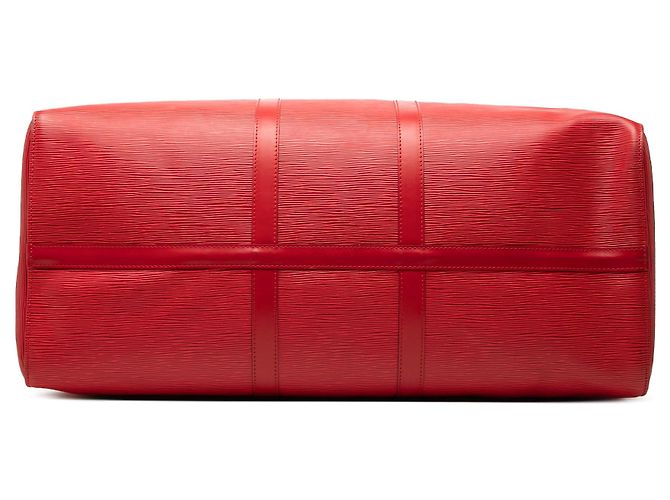 Sac de voyage Louis Vuitton Epi Keepall 55 rouge - vue 3