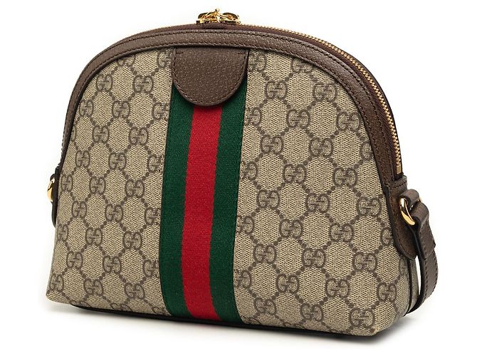 Borsa a Tracolla Gucci Small GG Supreme Web Ophidia Dome Beige - vista 2