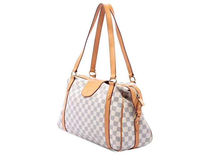 Borsa a tracolla Louis Vuitton Damier Azur Stresa PM Bianca Bianco - vista 2