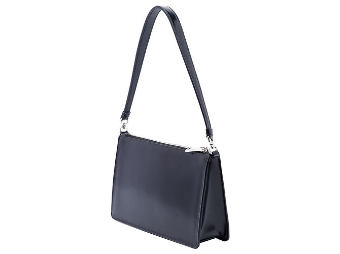 Prada Mini Spazzolato Schultertasche aus schwarzem Leder - Ansicht 2