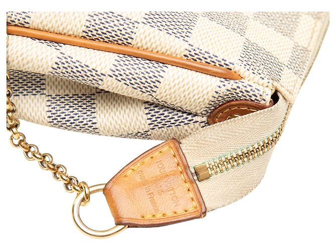 Borsa Louis Vuitton Damier Azur Eva Satchel Bianca Bianco - vista 5