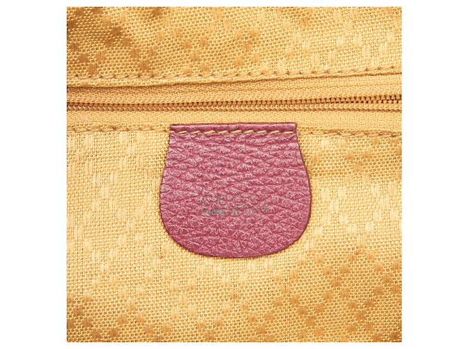Red Gucci Large Suede Bamboo Drawstring Backpack - view 5