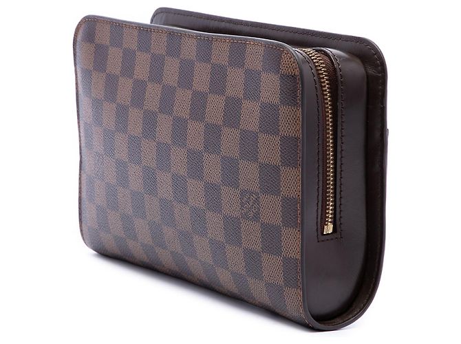 Borsa Pochette Clutch Louis Vuitton Damier Ebene Saint Louis Marrone - vista 2