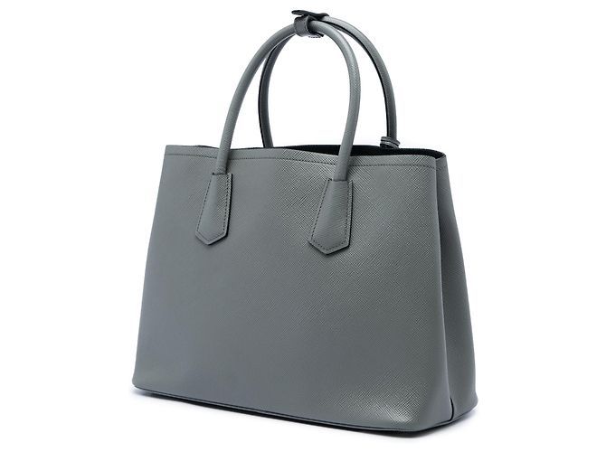 Sac à main double Prada Medium Saffiano Cuir Gris - vue 2